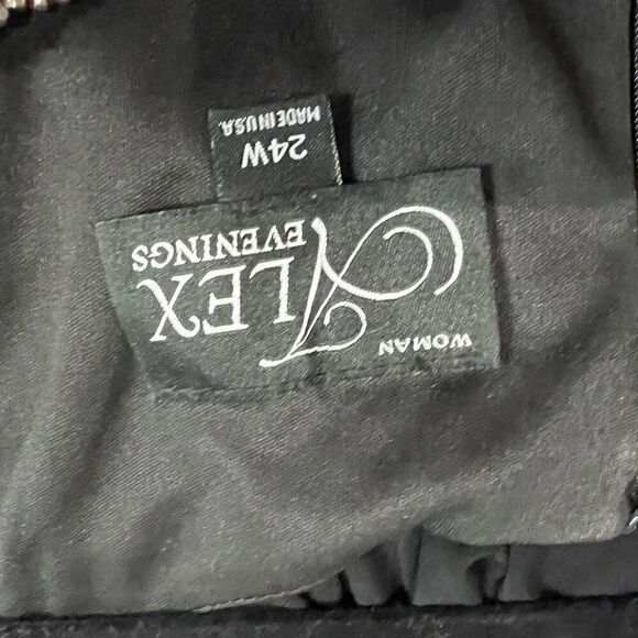 Alex Evenings Black‎ Diamond Rhinestone Trim Dress Sz 24W Women’s Formal Guest - Picture 9 of 10